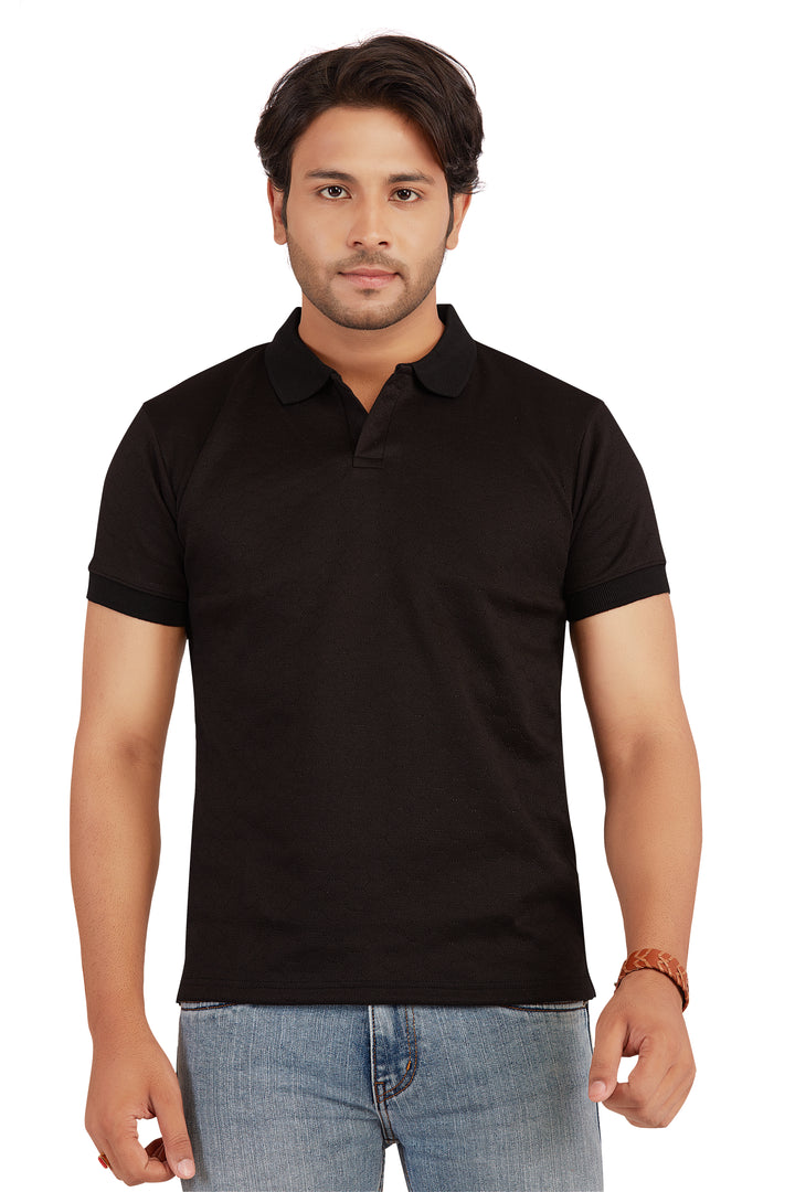 Textura Black HexKnit Polo