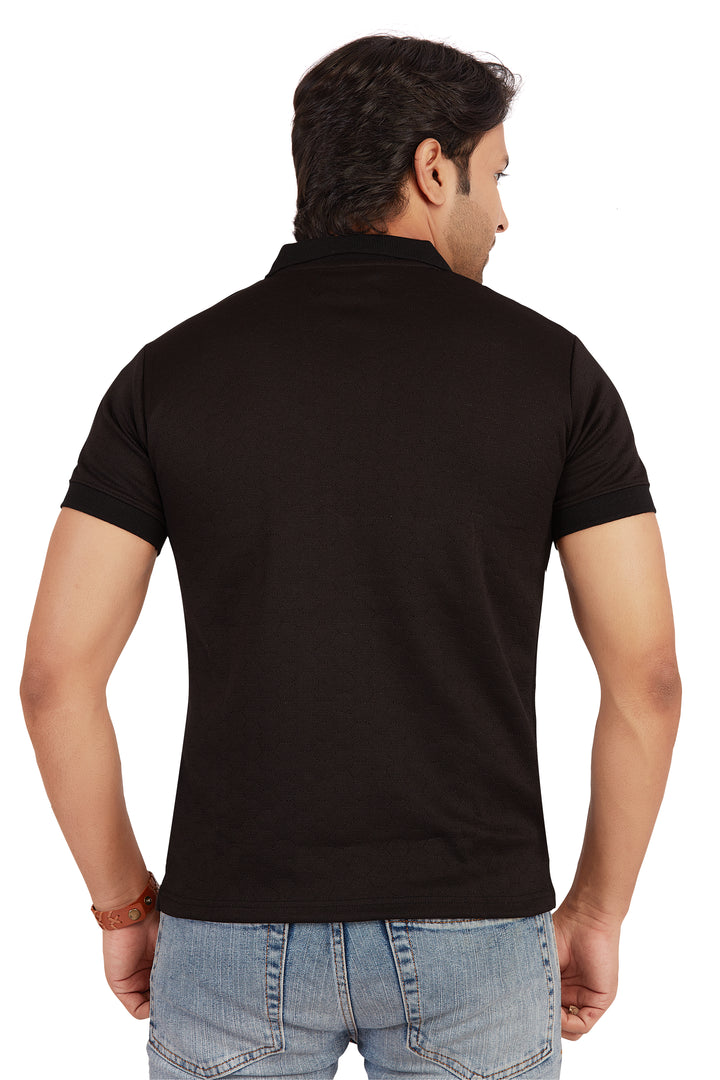 Textura Black HexKnit Polo