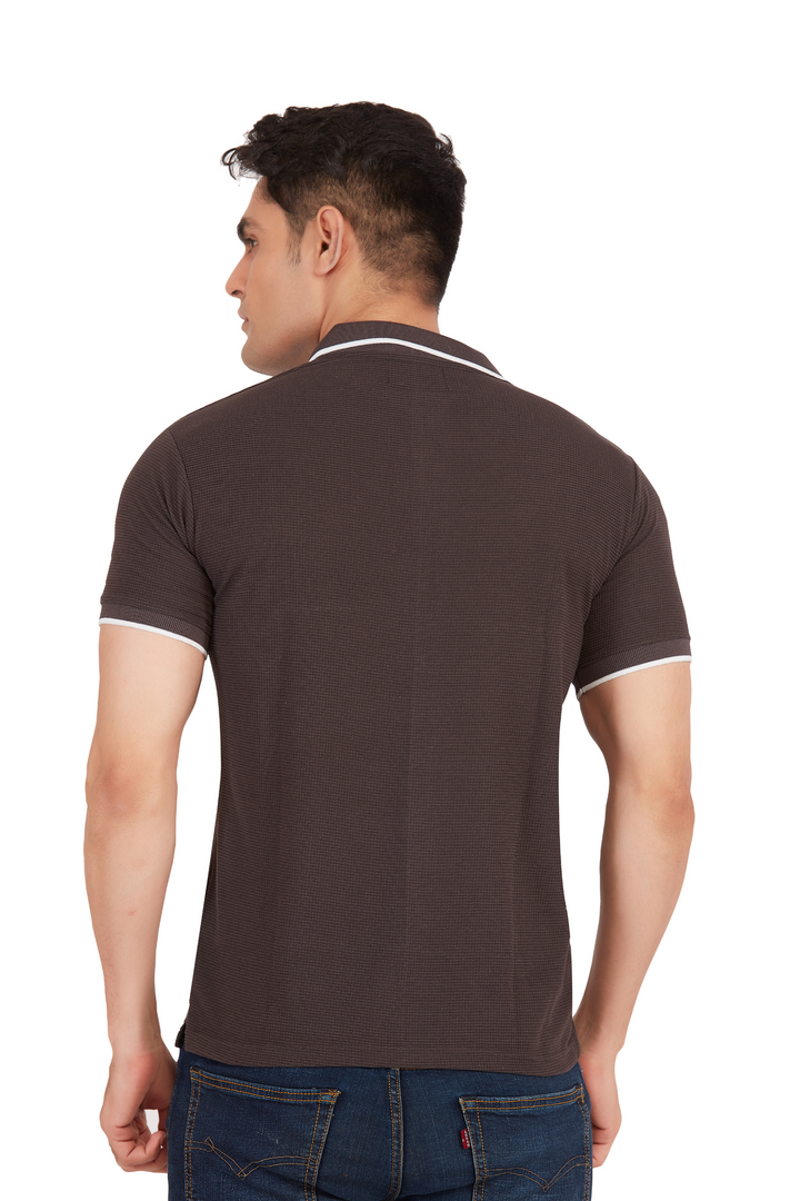 Textura Grey Waffleknit Polo