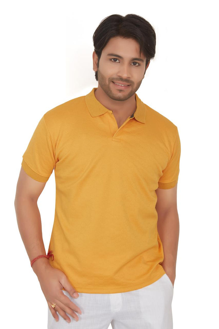 Textura Mustard HexKnit Polo