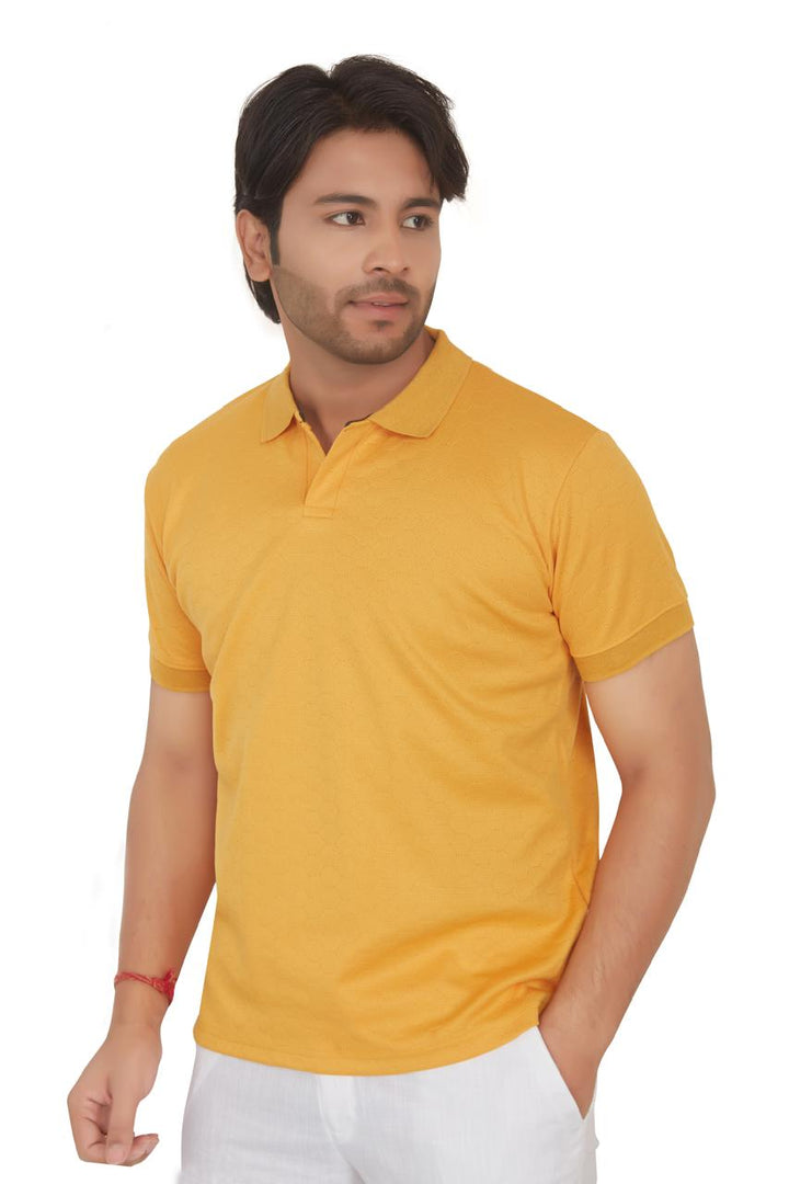 Textura Mustard HexKnit Polo