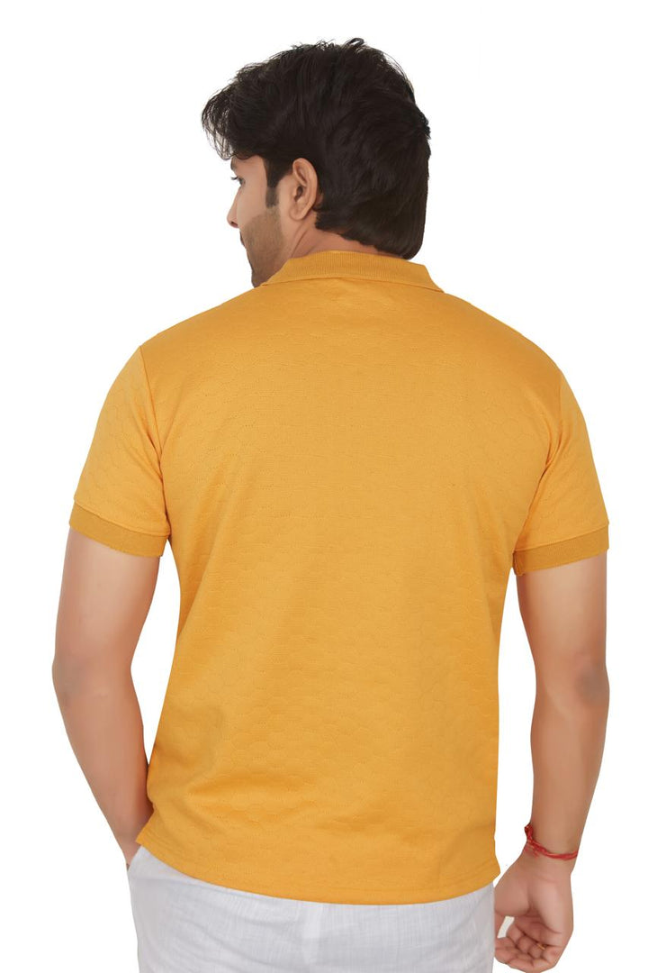 Textura Mustard HexKnit Polo